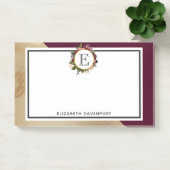 Post-it® Motif en marbre d'or et Monogramme de fleurs de Bo (Bureau)