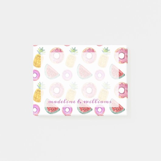 Post-it® Motif en pastel de flotteur de piscine d'aquarelle (Devant)