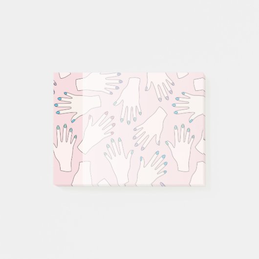 Post-it® Motif en pastel Manicured de rose de studio de (Devant)