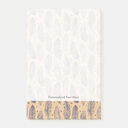 Post-it® Motif ethnique d'ensemble de plume (Devant)
