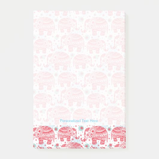 Post-it® Motif ethnique rouge d'éléphant (Devant)