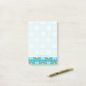 Post-it® Motif ethnique Turquoise (Sur un bureau)
