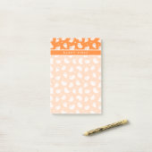 Post-it® Motif fantôme orange gribouillé (Sur un bureau)