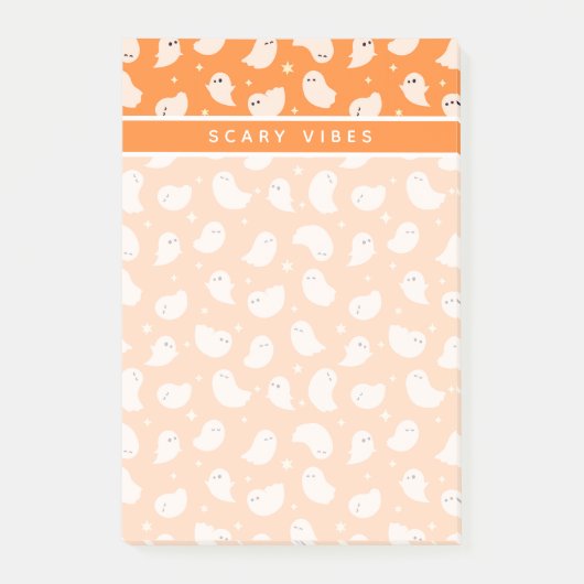 Post-it® Motif fantôme orange gribouillé (Devant)