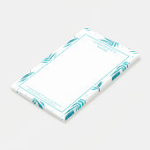 Post-it® Motif feuille de palme bleu-vert tropical (Incliné)
