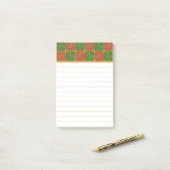 Post-it® Motif fleur de lis rouge et vert (Sur un bureau)