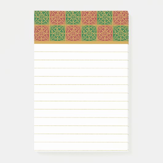 Post-it® Motif fleur de lis rouge et vert (Devant)