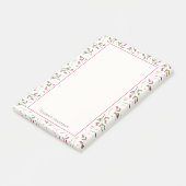 Post-it® Motif Fleur sauvage à longue tige rose et vert (Incliné)