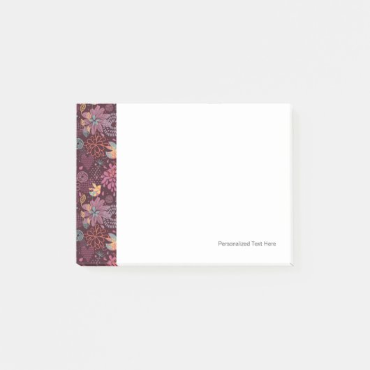 Post-it® Motif floral abstrait avec des oiseaux (Devant)