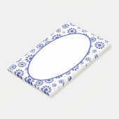 Post-it® Motif floral Abstrait bleu blanc de Hampton (Incliné)