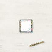 Post-it® Motif floral abstrait monogramme (Sur un bureau)