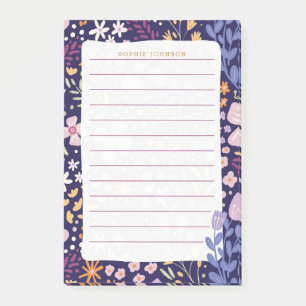 Post-it® Motif floral aquarelle fleurs violet féminin