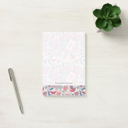 Post-it® Motif floral avec l'oiseau et le papillon (Bureau)