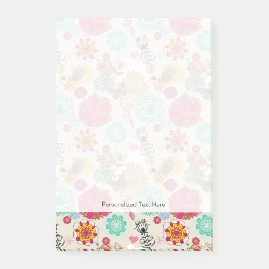 Post-it® Motif floral dans le rétro style (Devant)