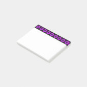 Post-it® Motif floral de géranium mauve sur la bordure noir (Incliné)