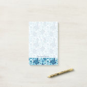 Post-it® Motif floral de ketmie de surf (Sur un bureau)