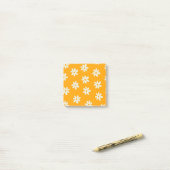 Post-it® Motif floral jaune rétro simple (Sur un bureau)