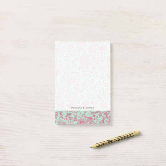 Post-it® Motif floral mignon d'été (Sur un bureau)