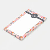 Post-it® Motif floral mignon du monogramme | rétro (Incliné)