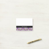 Post-it® Motif Floral tendance - Orchidée violet citron ver (Sur un bureau)
