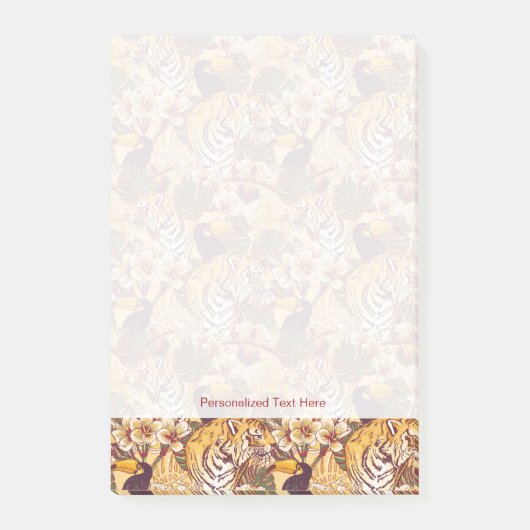 Post-it® Motif floral tropical avec le tigre (Devant)