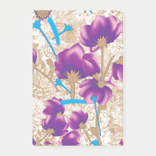 Post-it® Motif floral vif avec violet et bleu f
