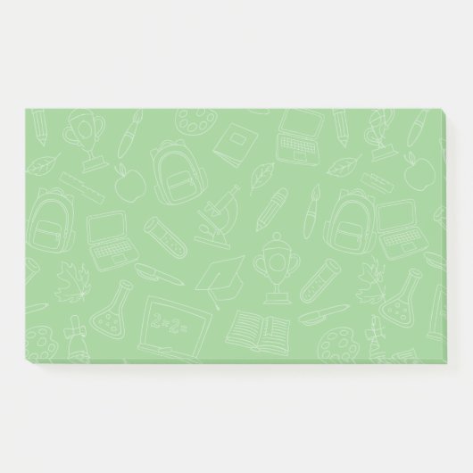 Post-it® Motif Fournitures scolaires tirées à la main (Devant)