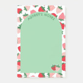 Post-it® Motif Fraise Rose Rouge Arche Verte Ajouter Nom (Devant)