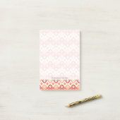 Post-it® Motif géométrique d'ikat d'or (Sur un bureau)
