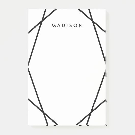 Post-it® Motif géométrique moderne noir et blanc (Devant)