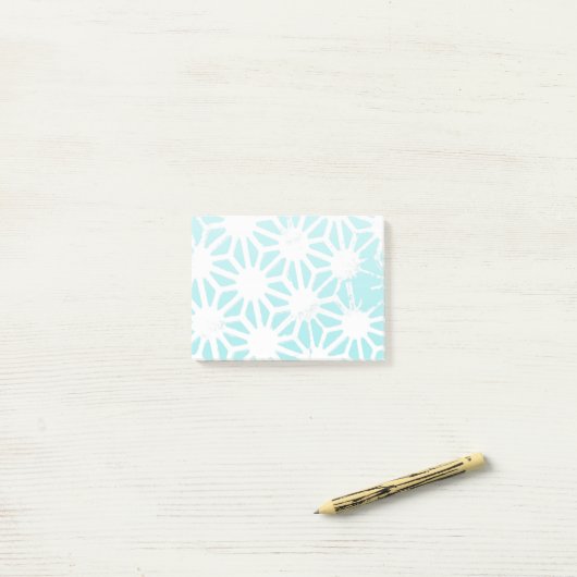 Post-it® Motif géométrique turquoise (Sur un bureau)