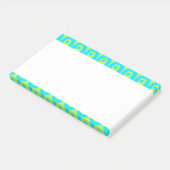Post-it® Motif géométrique turquoise et vert lime (Incliné)