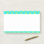 Post-it® Motif géométrique turquoise et vert lime (Sur un bureau)