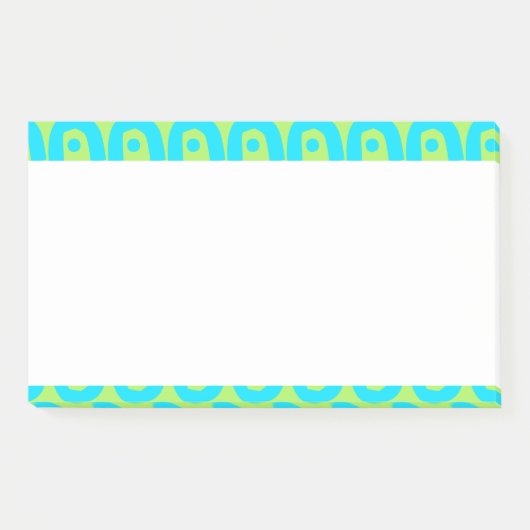 Post-it® Motif géométrique turquoise et vert lime (Devant)