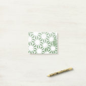 Post-it® Motif géométrique vert et blanc olive (Sur un bureau)