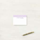 Post-it® Motif Gingham Violet Pastel (Sur un bureau)