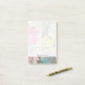 Post-it® Motif grunge floral d'art (Sur un bureau)