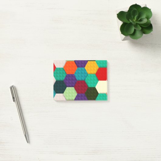 Post-it® motif hexagonal coloré (Bureau)