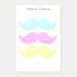 Post-it® Motif imprimé de moustache couleur CMY