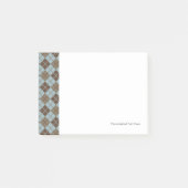 Post-it® Motif Jacquard en bleu et en taupe (Devant)