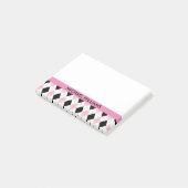 Post-it® Motif Jacquard rose et noir avec bandes roses (Incliné)