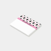 Post-it® Motif Jacquard rose et noir avec bandes roses (Incliné)