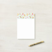 Post-it® Motif mignon avec Animaux et Jouets heureux (Sur un bureau)