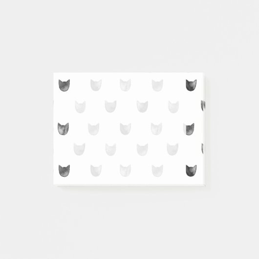 Post-it® Motif mignon chic noir et blanc de chat (Devant)