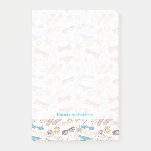 Post-it® Motif mignon d'abrégé sur été (Devant)