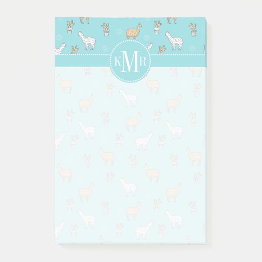 Post-it® Motif mignon de cactus de lama d'alpaga (Devant)