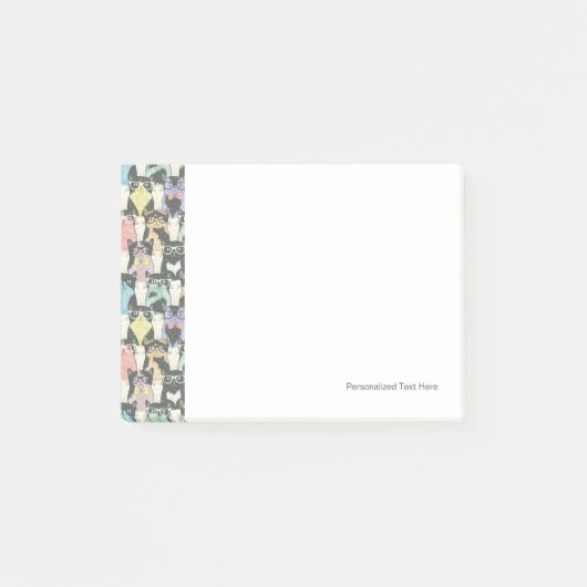 Post-it® Motif mignon de chats de hippie (Devant)