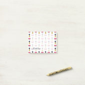 Post-it® Motif mignon de griffonnage d'ananas et de (Sur un bureau)