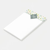 Post-it® Motif mignon de position de cactus du monogramme | (Incliné)