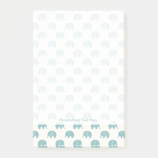 Post-it® Motif mignon turquoise d'éléphant (Devant)